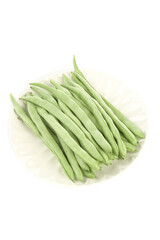 Fresh Green Beans on White Background - Healthy Organic Vegetables