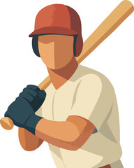 Baseball player holding bat wearing helmet and gloves
