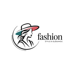 Elegant Fashion Script with Woman Silhouette Logo
