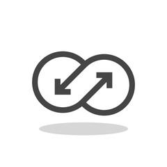 Direction arrows for transfer icon with shadow