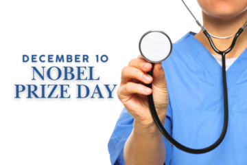 Person in blue medical scrubs holding a stethoscope, isolated, PNG