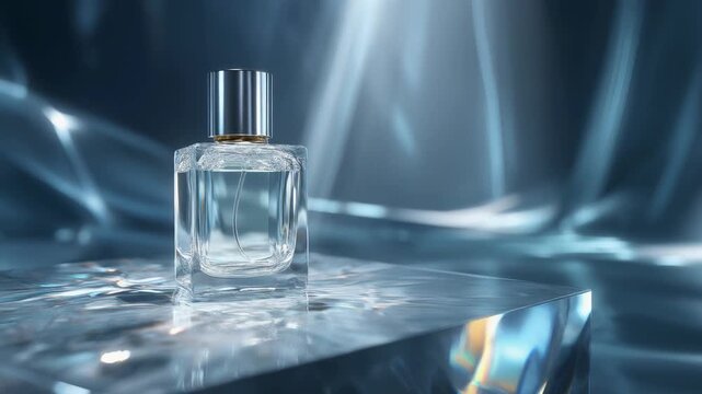 Perfume Bottle on Ice Block Product Shot
