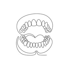 continuous line drawing of a Human Teeth