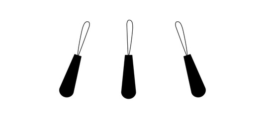 Zip Puller, Zip pulls or zipper pullers, black Vector.