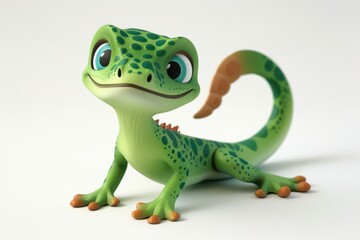 Fototapeta premium Adorable Cartoon Lizard with a Big Smile