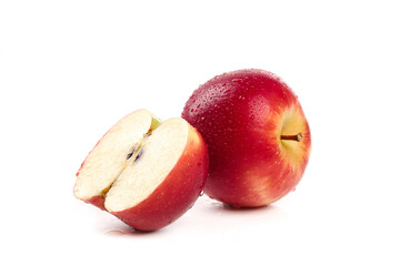 Fresh Red Apple Half Slice on White Background - New Zealand Imported Fruit