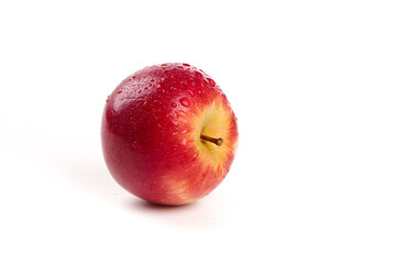 Fresh Red Apple with Water Drops on White Background - New Zealand Imported Fruit