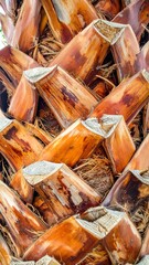 Palm Tree Trunk Texture - Close-Up of Natural Bark Patterns.