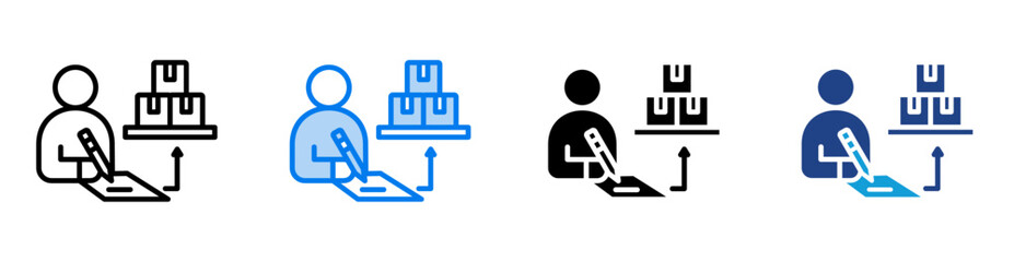 Contract icon set multiple style collection