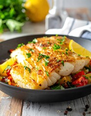 Pan-Seared Cod with Lemon and Herbs - A Delicious Seafood Dish.