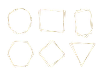 Abstract golden geometric frames set