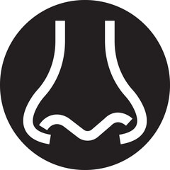 Human nose icon in flat medical, anatomy and cosmetic style. Vector illustration for healthcare, smell, respiration, allergy and beauty design concept isolated on transparent background.