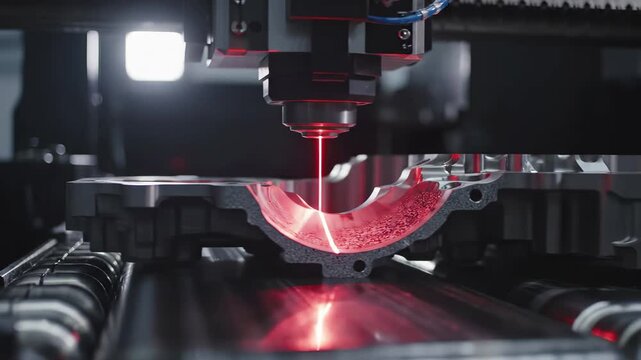Additive manufacturing process with precision laser beam melting metal powder layer by. Advanced industrial technology creates complex metallic components through automated digital fabrication. Modern