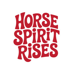 Horse Spirit Rises. Chinese New Year Vector Design Isolated on White Background