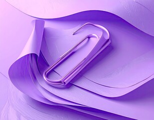 Paperclip on Purple Paper - A Minimalist Still Life.