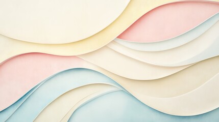 Pastel curved abstract background with layered paper effect ideal for backgrounds, textures, and presentations