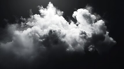 A dramatic cloud formation against a dark sky, creating a sense of mystery and ethereal beauty in nature