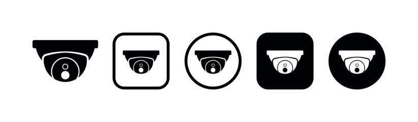 Surveillance CCTV Dome Icon, Security Camera Vector, Video Monitoring Symbol, Badge for Home and Business