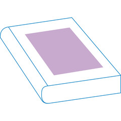 Closed Book Icon With Plain Purple Rectangle On The Cover Set Against A White Background