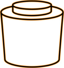 Simple line drawing of a cylindrical object