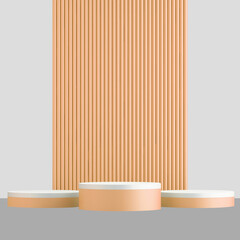 3d blue and white product podium mockup with minimal abstract background ,3d rendering