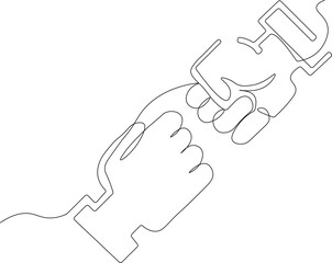 Continuous one line drawing of bro fist bump or pound lineart hands. Concept of brother giving a punch. Minimalist vector illustration showing friendship and support