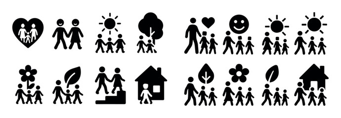 Naklejka premium Family Icon Set