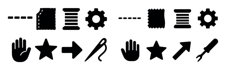 Obraz premium Minimalist Sewing Icons