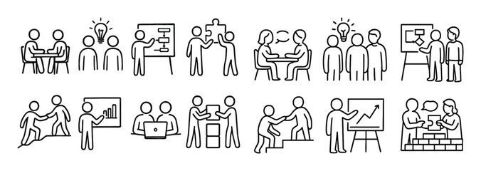 Obraz premium Teamwork Icons Grid