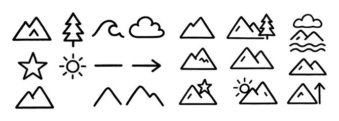 Mountain Doodle Grid
