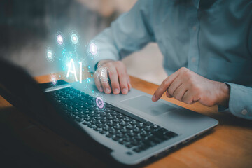 Software engineer working with database and big data analytics, cloud computing with AI and data exchange, innovation technology.Data Science and engineering, digital technology, tech background.