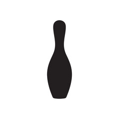 Bowling pin silhouette vector flat illustration