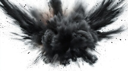 Intense black powder explosion creates a dramatic and impactful visual