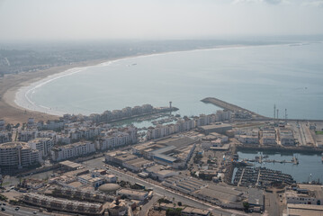Paysage de la ville d'Agadir au Maroc au bord de l'Océan