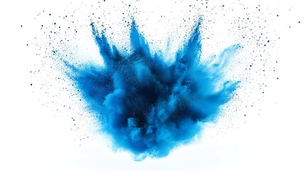 Fototapeta premium Energetic burst of blue powder, a dynamic explosion, showcasing a captivating visual display