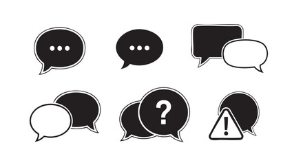 Speech bubble icons representing communication messaging and conversation graphic resource