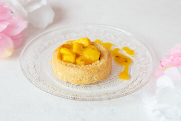 Cookie mangue et fruits de la passion, fait maison, pâtisserie gourmande et fruitée
