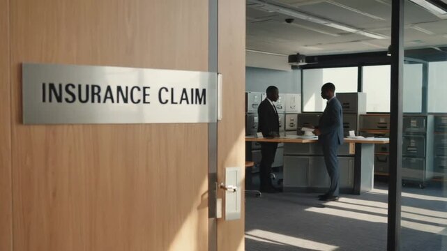 Insurance claim in an office.