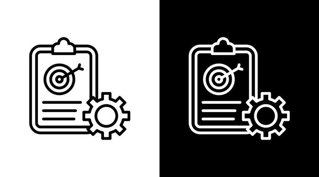 Goal Setting White Icon Set Design