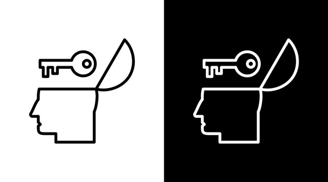 Open Mind White Icon Set Design