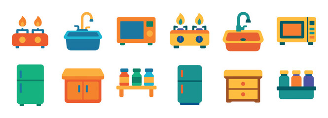 Colorful Motorhome Icons