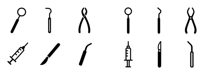 Fototapeta premium Dental Tools Icons