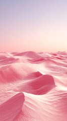A close-up of the smooth, undulating texture of pink sand dunes. Elegant wallpaper featuring a desert landscape.