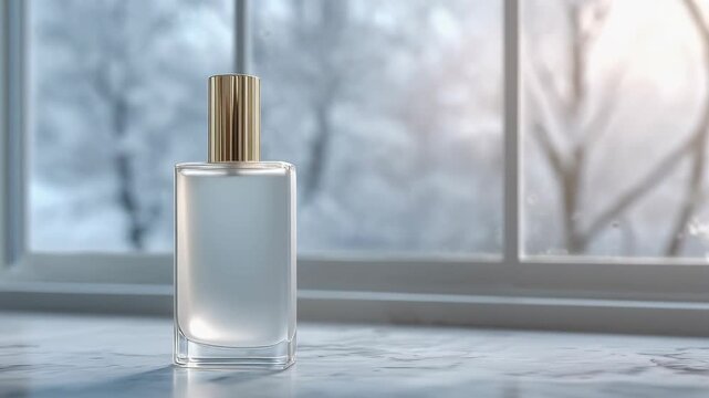 Perfume Bottle on Marble by Window