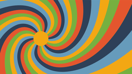 Warm sunset tones enhance this swirl groovy starburst background with glowing energy.