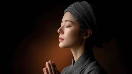 Tang Dynasty Woman Meditating with Peaceful Mind