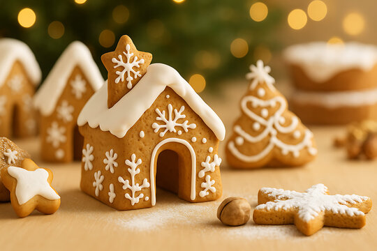 Italian Family Celebrating Christmas Together with Traditional Festive Spirit.