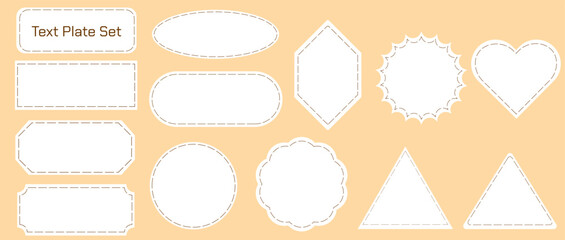 Stitched Text Plate Set (White)