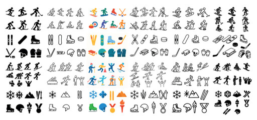 Winter sports icons collection
