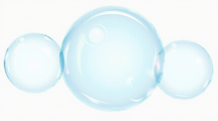 Realistic Soap Bubbles Set.